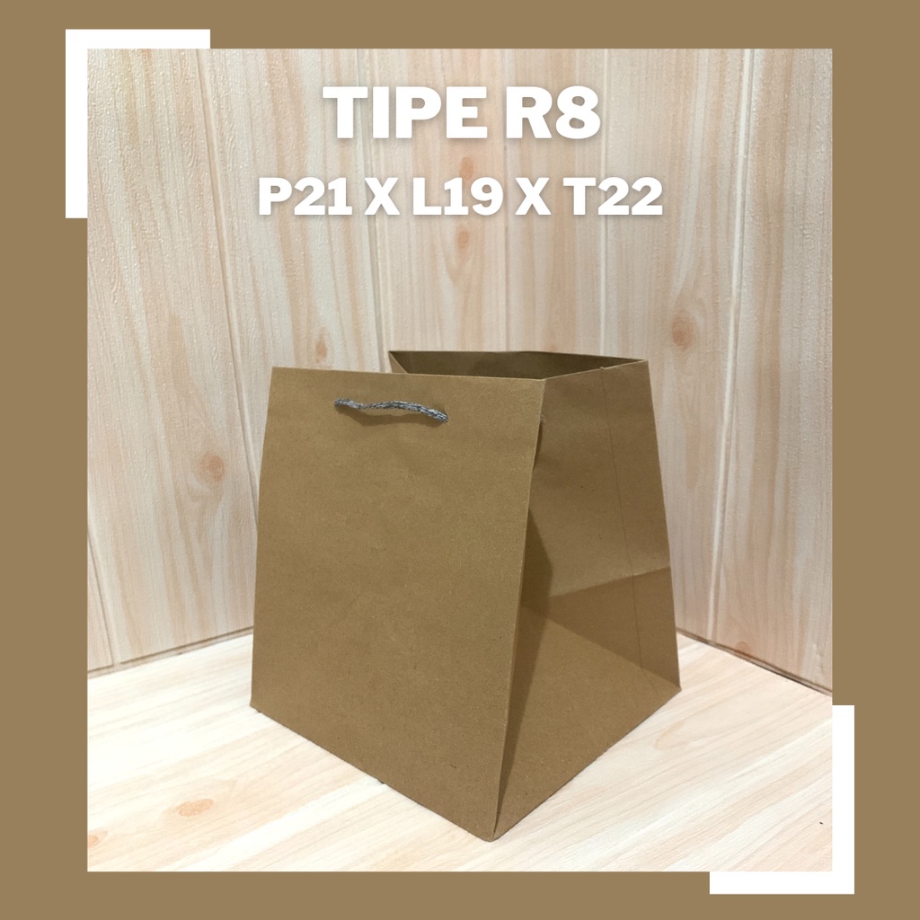 

PAPER BAG POLOS COKLAT R8 / TAS KERTAS COKLAT POLOS / TAS KERTAS KOTAK NASI 18x18