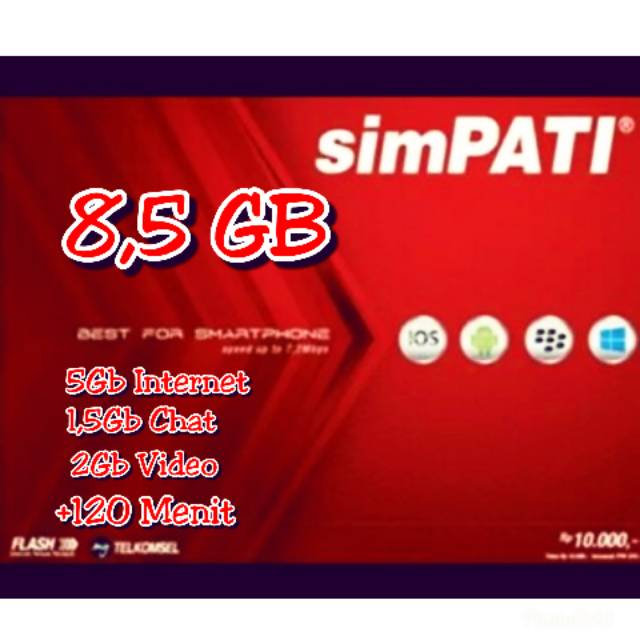 Perdana Kuota Internet Terlkomsel Simpati As 8 5gb Shopee Indonesia