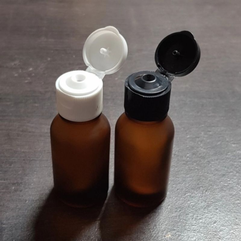 botol kaca 15ml coklat doff frosted tutup fliptop