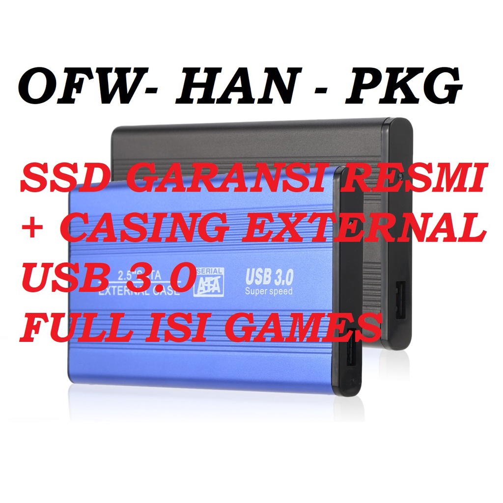 SSD EXTERNAL Isi Game ps3 OFW-HEN PLUS CASING SSD 128GB 256GB