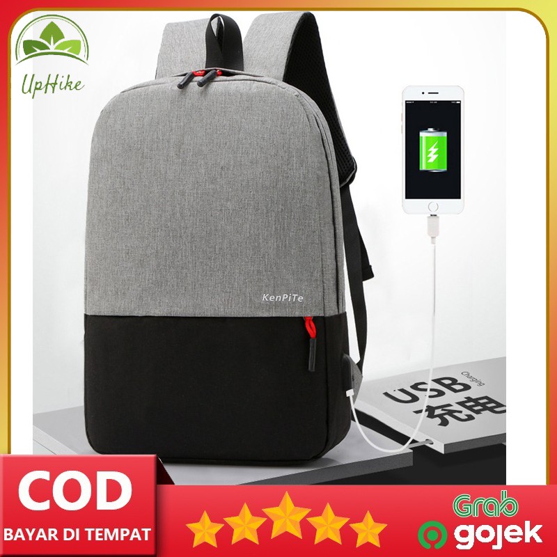 Uphike Tas Ransel Pria Tas  Anti Maling + USB Charger Backpack Tas Sekolah Tas Kuliah TR501