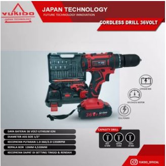 MURAH LEBAY !!! YUKIDO Bor Beton bor kayu Cordless Baterai Cas 13 MM 20 V termurah dan terlaris di indonesia