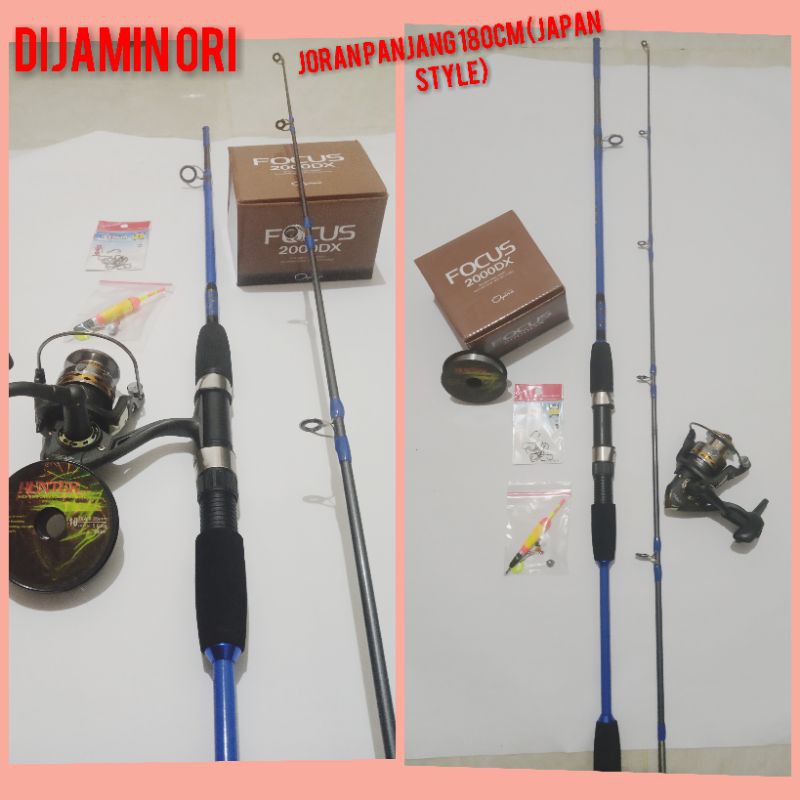 Satu set Reel FOCUS MODE 2000DX, 9 + 1 BALL BEARINGS, JORAN KATANA SDA, JAPAN STYLE, PANJANG 180CM.