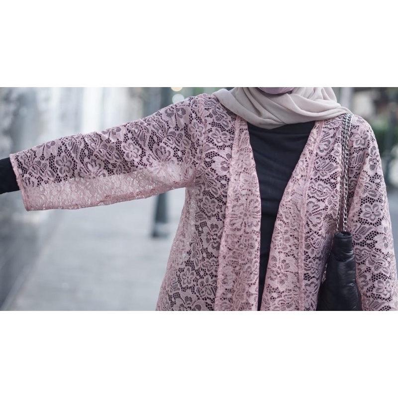 OUTER KARDIGAN OUTER BROKAT PENDEK DUSTY BY TRUEFY