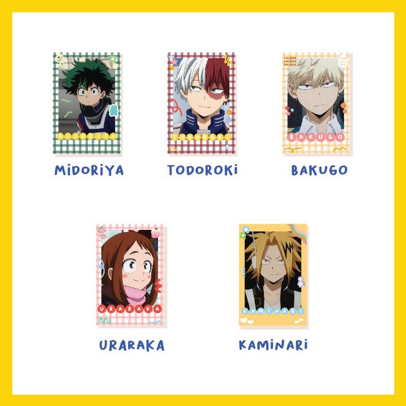 polaroid deco anime boku no hero academy (take all 14 pcs)