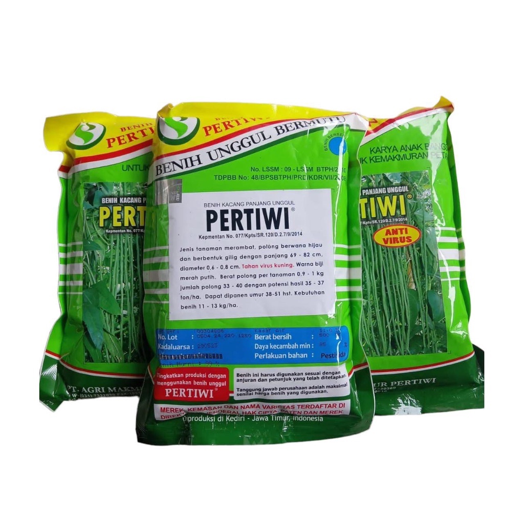 Benih Bibit KACANG PANJANG PERTIWI 500 Gr Anti Virus 100% Original