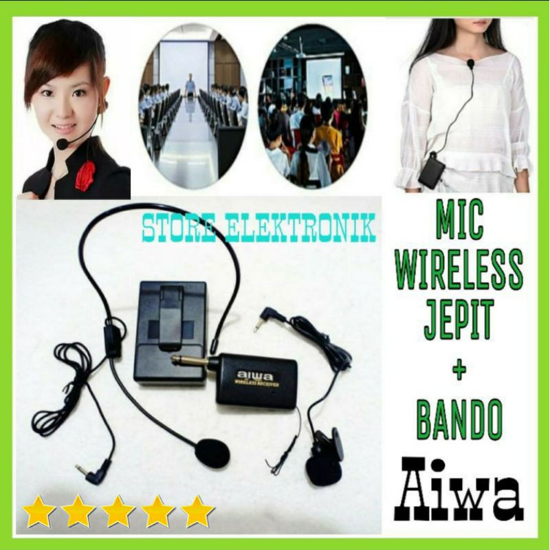 Mic Wireless Imam Jepit Clip On Di Baju / Mic Wireless Bando Aiwa