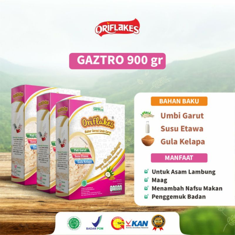 ORIFLAKES SEREAL UMBI GARUT 900 GRAM ALL VARIAN SEREAL ASAM LAMBUNG, GERD, MAAG