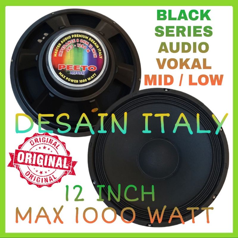 Speaker Component PEETO 12 Inch Black Series SKJ-1290 N Max 1000 Watt