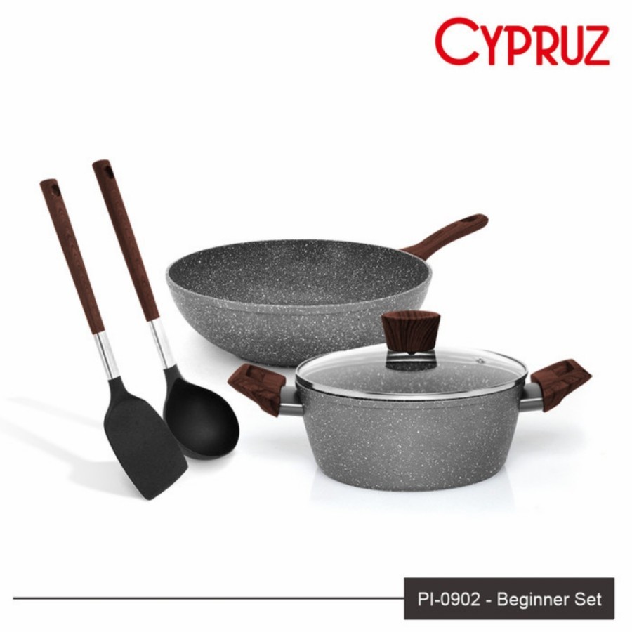 Panci Set Marbel Cypruz PI-0902 Cypruz Marble Cookware Casserole Panci 1 Set