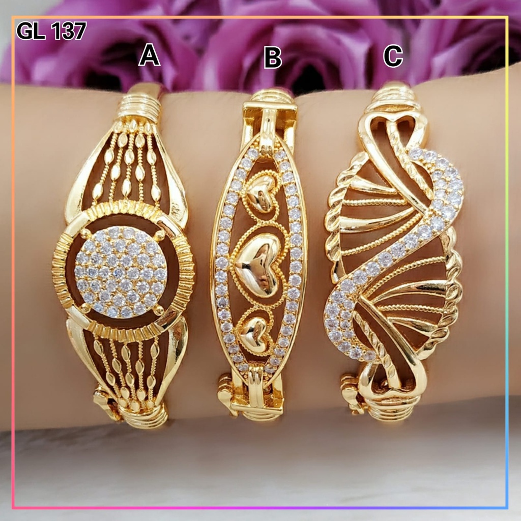 Gelang xuping gelang dewasa bangkok bola mata zirkon perhiasan wanita lapis emas gold GL 137