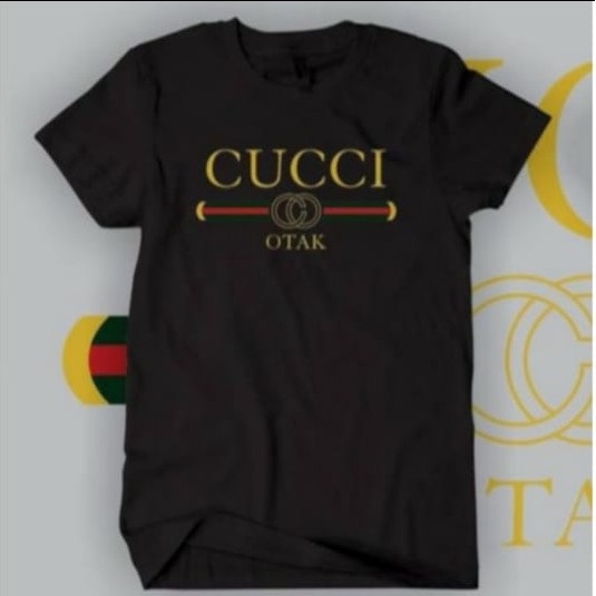 KAOS BAJU TSHIRT CUCCI OTAK KAOS PLESETAN GUCCI KAOS LUCU PRIA WANITA - Putih S MURAH