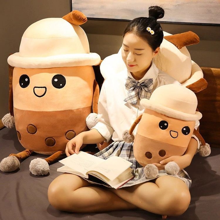 Boneka Boba Brown Sugar Milktea Kaki dan Tangan Cup Bulat/ Minuman Boba Beranak/ Karakter Boba Murah