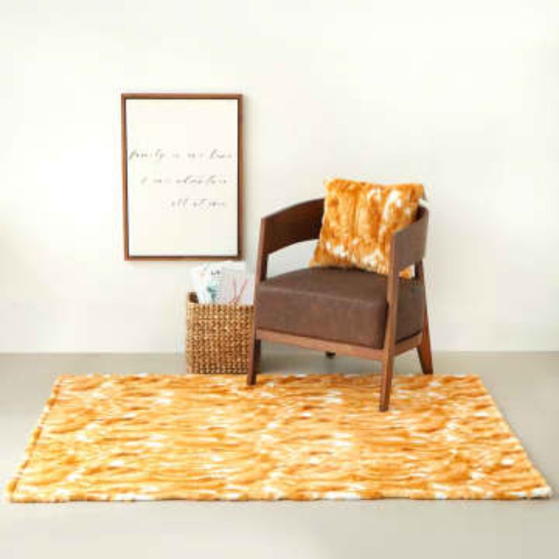Karpet 120x170 Cm Embossed Faux Fur - Cokelat
