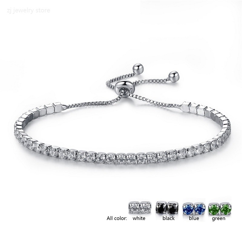 Gelang Tangan Rantai Warna Emas / Silver Hias Cubic Zirconia Untuk Wanita