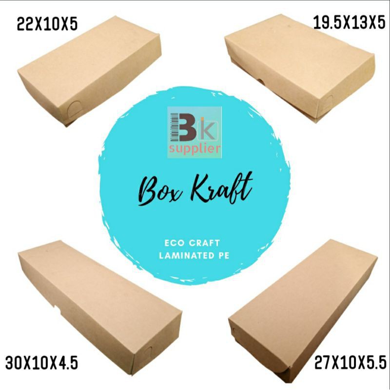 Box Kraft 1pcs / Box Brownies / Dus Brownies / Box Bakery / Dus Martabak / Box Craft Laminated