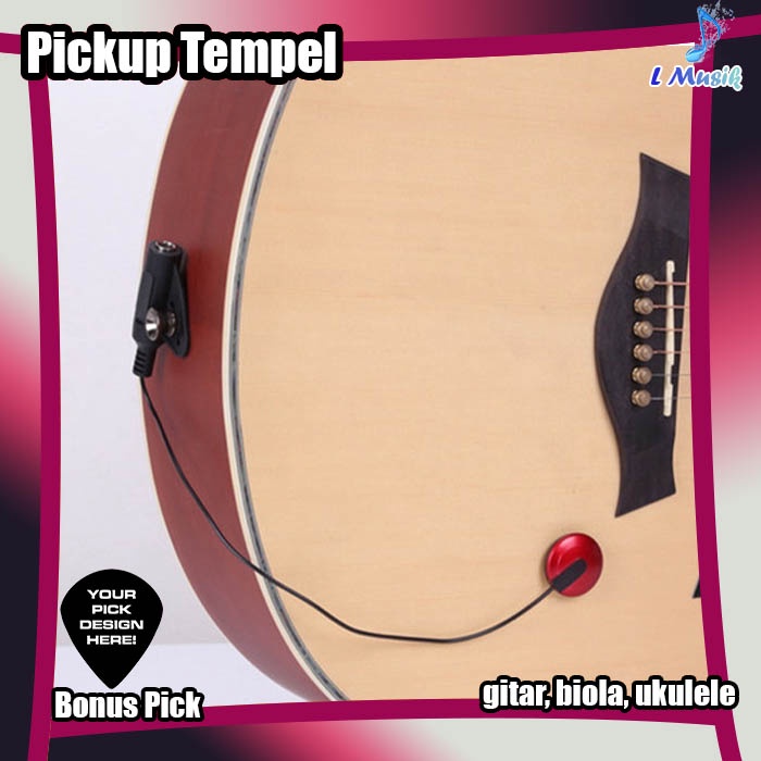 Pickup Gitar tempel Profesional Piezo Kontak spul mic Mikrofon Pickup Untuk Gitar Biola Banjo Mandolin Ukulele Gitar