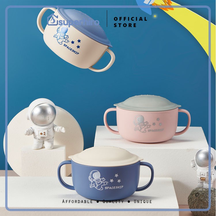 Mangkuk Mangkok Makan Anak Bayi Dengan Handle Tutup Kids Feeding Bowl