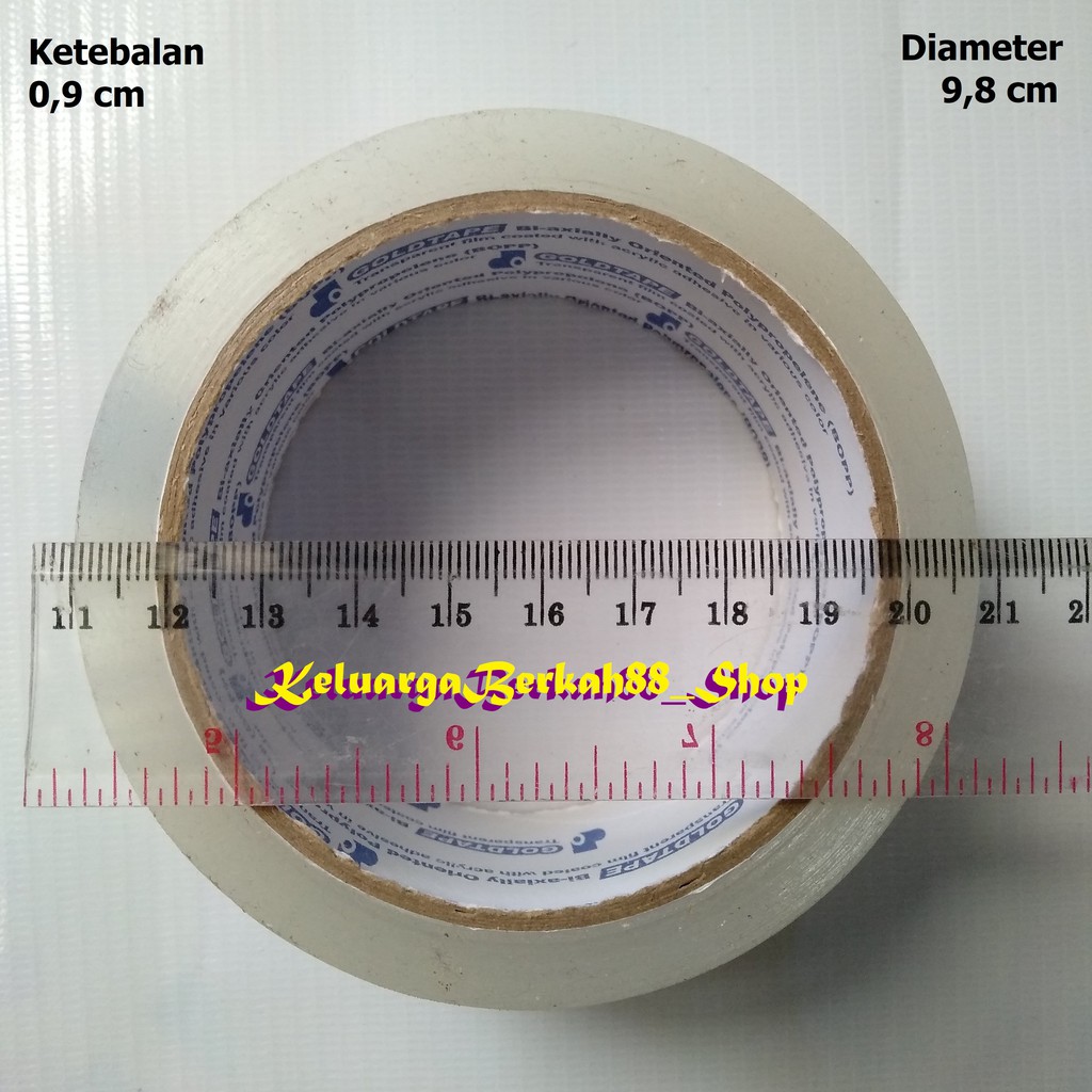 Lakban Isolasi Bening GOLD TAPE Core Biru 2 inch inchi 45 mm 72 yard MURAH