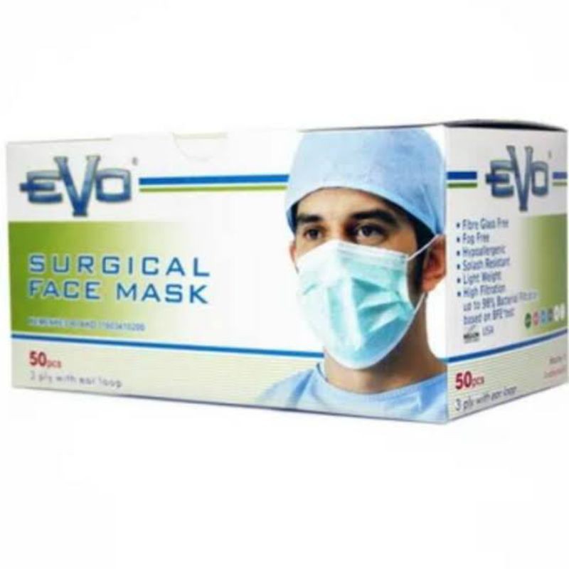 MASKER MEDIS EARLOOP EVO 3PLY (ISI 50PCS)