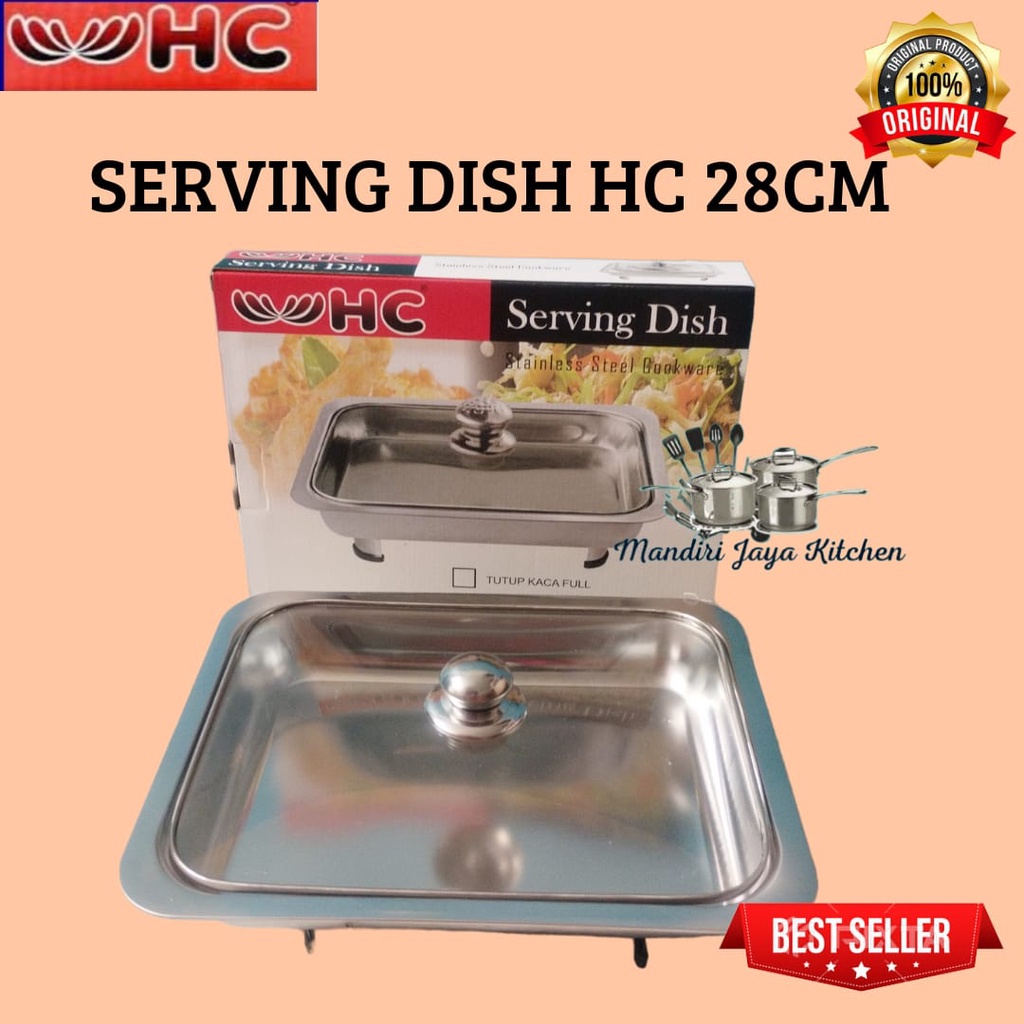 Fast Food HC Tutup Kaca / Serving Dish HC Tutup Kaca / Prasmanan Kotak Tutup Kaca HC