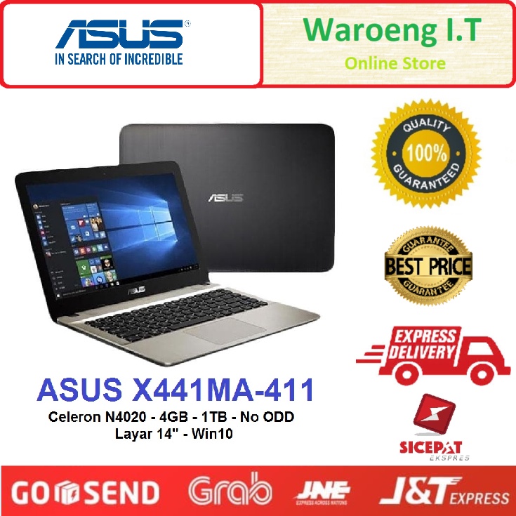 ASUS X441MAO-411 412 413 414 DUAL CORE CELERON N4020 4GB 1TB 14" W10 Garansi Resmi