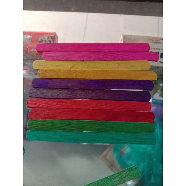 mainan stik kayu stik berwarna stike polos mainan anak