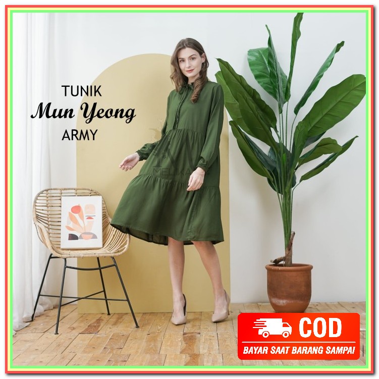 New Model Baju Tunik Putih Remaja Terbaru Berbagai Ukuran Kekinia UU210 Tunik / Dress Wanita Korea