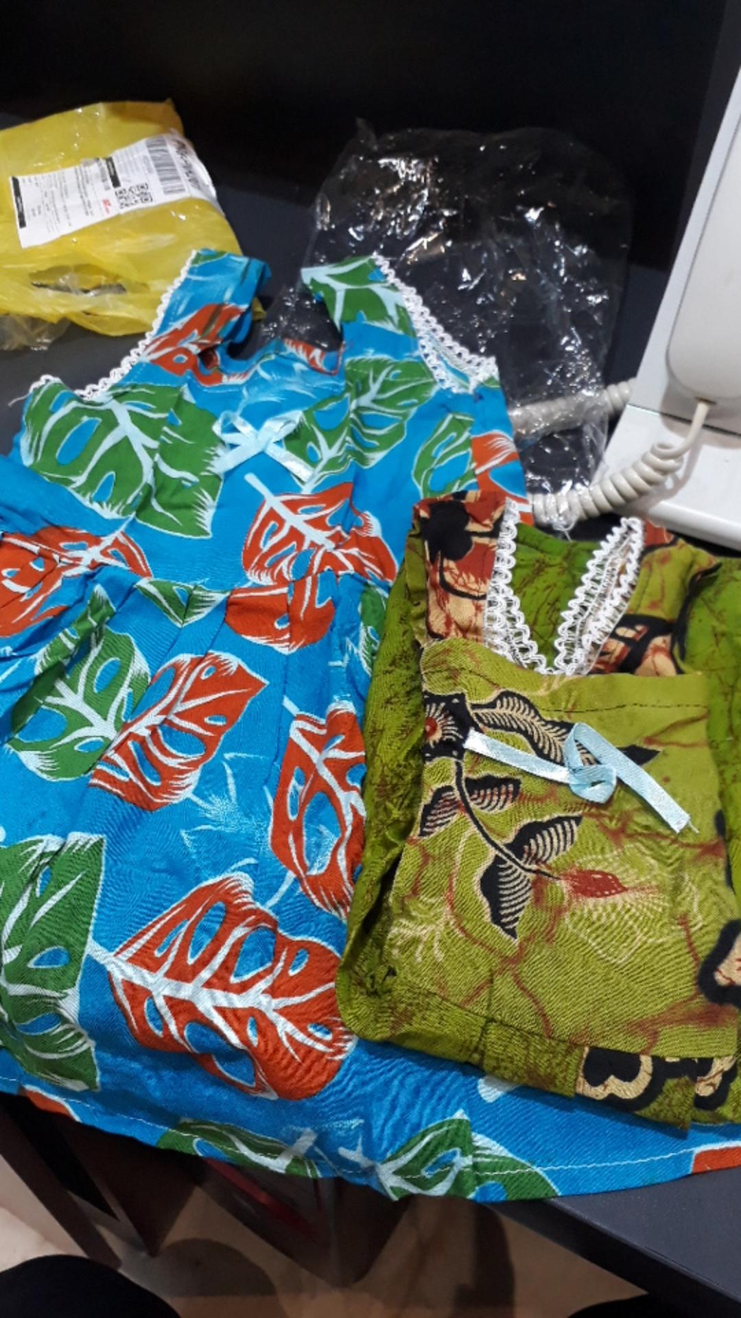 Daster Batik Anak Tanpa Lengan Pita,dress Anak Perempuan Murah Grosir Tl Rayon Klw