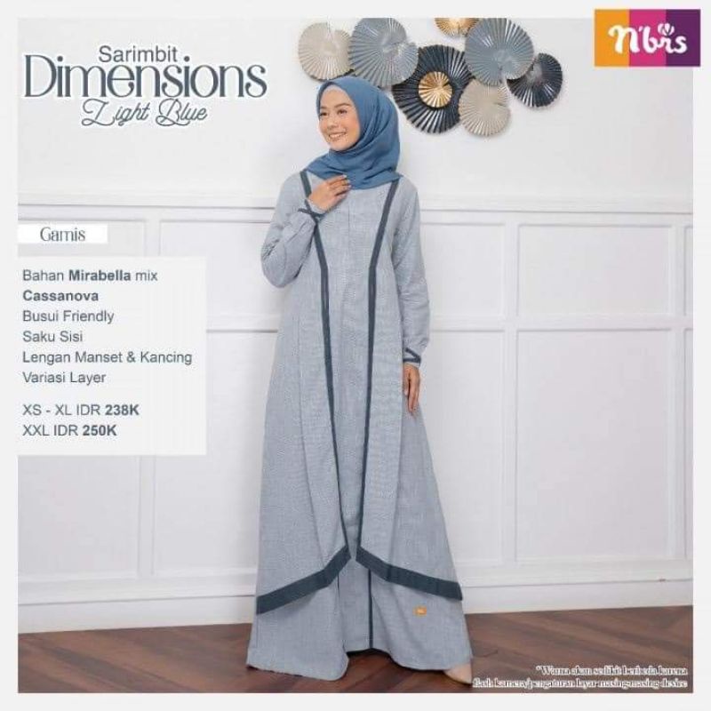 Dimensions Gamis BlueGamis Nibras