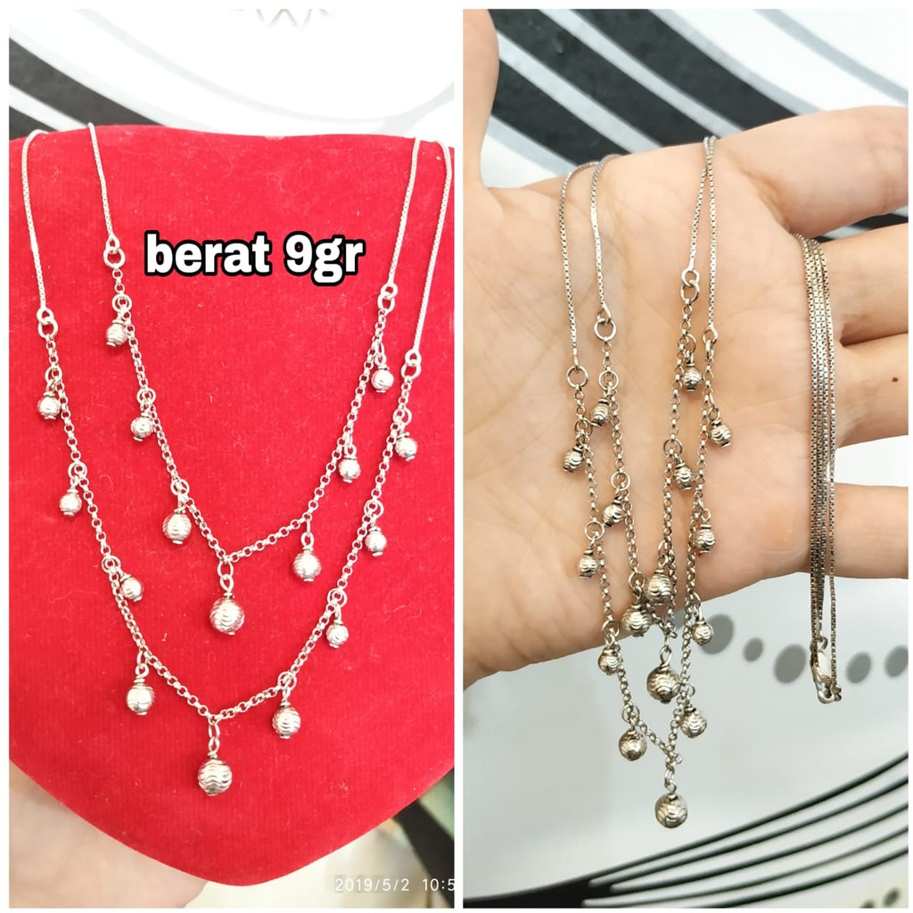 KALUNG RANTAI DOUBLE PERAK ASLI S925 CC497