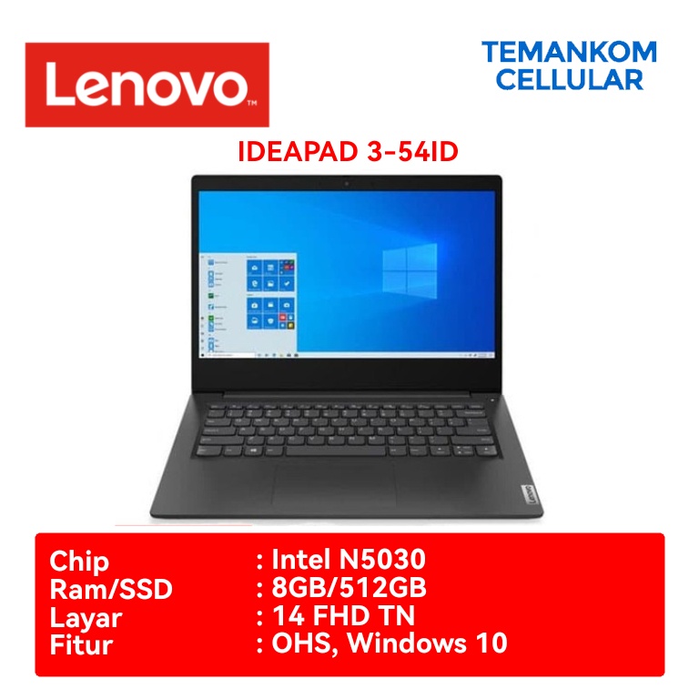 Laptop LENOVO IdeaPad Slim 3i 54ID Pentium Silver 8GB 512GB SSD Garansi RESMI