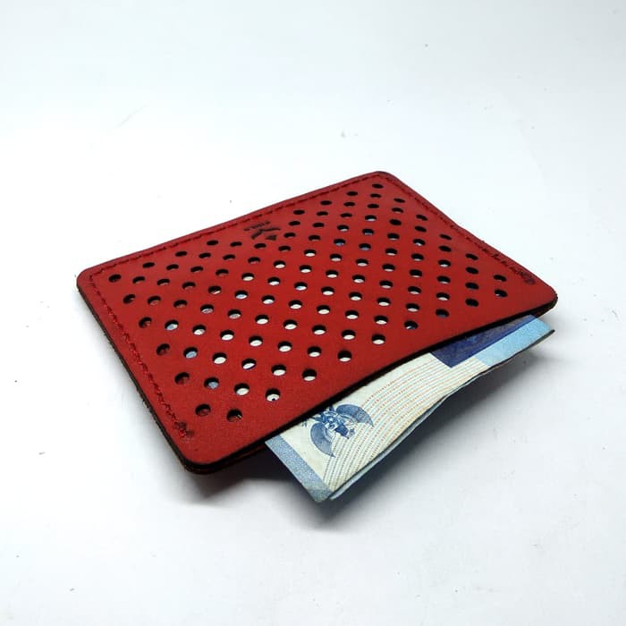 dompet kartu laser- card wallet - slim wallet warna merah PHWL303