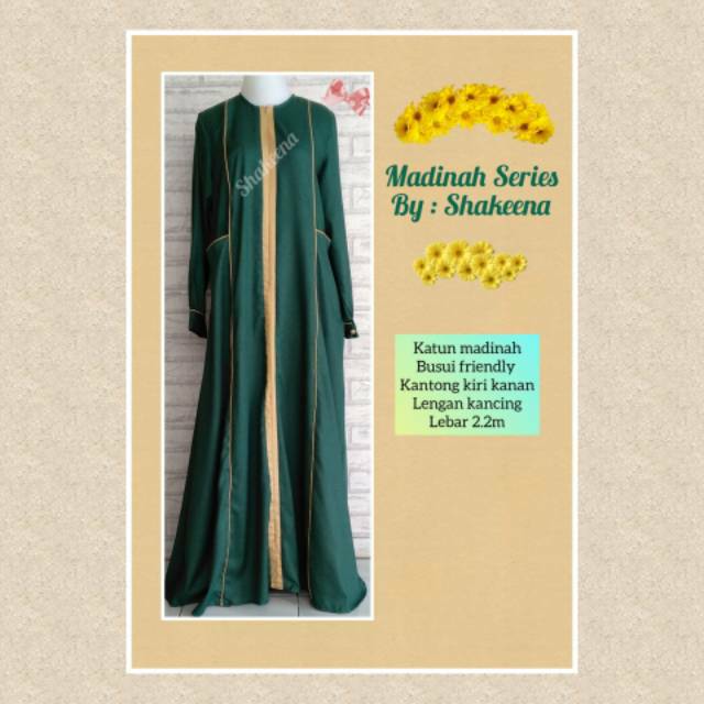 Gamis syari Adem terbaru katun madinah kombinasi