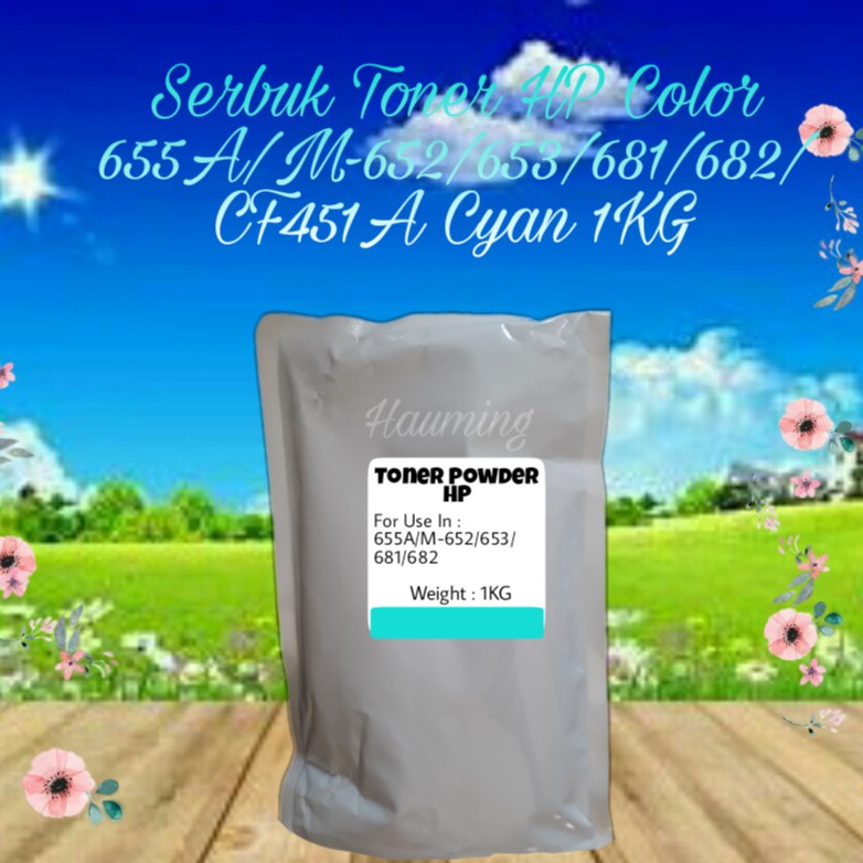 Serbuk Toner Powder Color Refill HP 655A M652 M653 M681 M682 M-652 653 681 682 CF451A Cyan 1kg