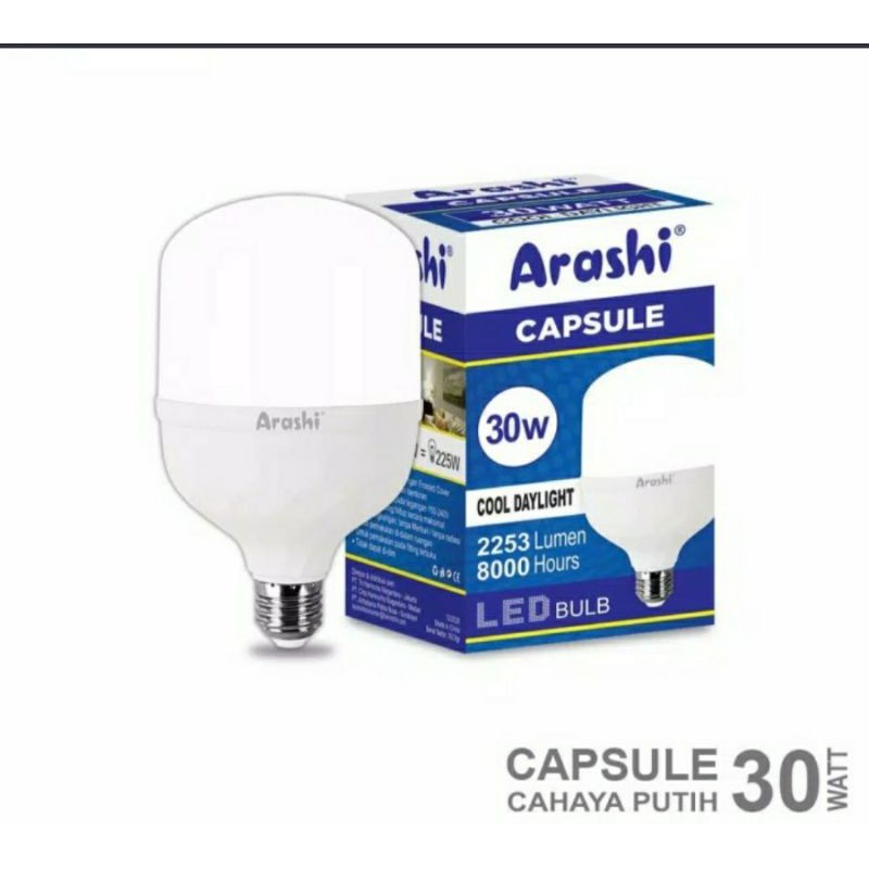 lampu led ARASHI CAPSULE 5 - 60 watt bohlam anti pecah - hemat energy - body besar