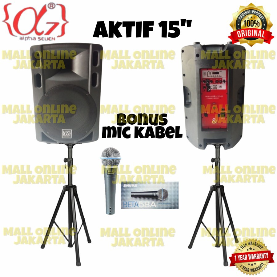 Paket speaker aktif 15 inch Alpha seven pa 15 29 aktive alphaseven