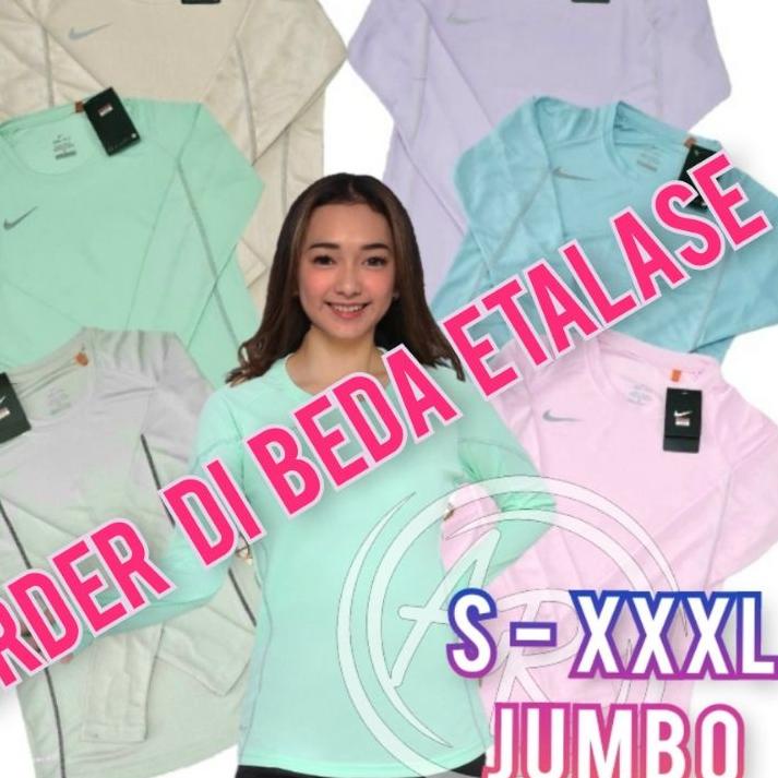 Modern.. (MRC) Kaos JUMBO panjang wanita baju olahraga (nk02) sport MUSLIM pastel gym FITNESS atasan