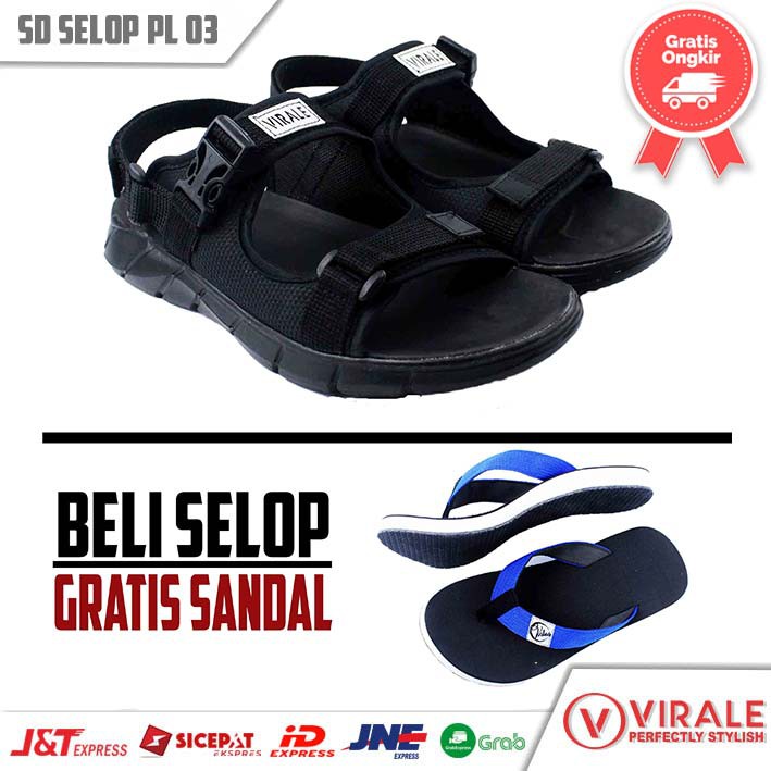 Sandal Gunung Outdoor Pria Murah Sendal Casual Traveling Original VIRALE PL 03-FT JPT FT VL NAVY