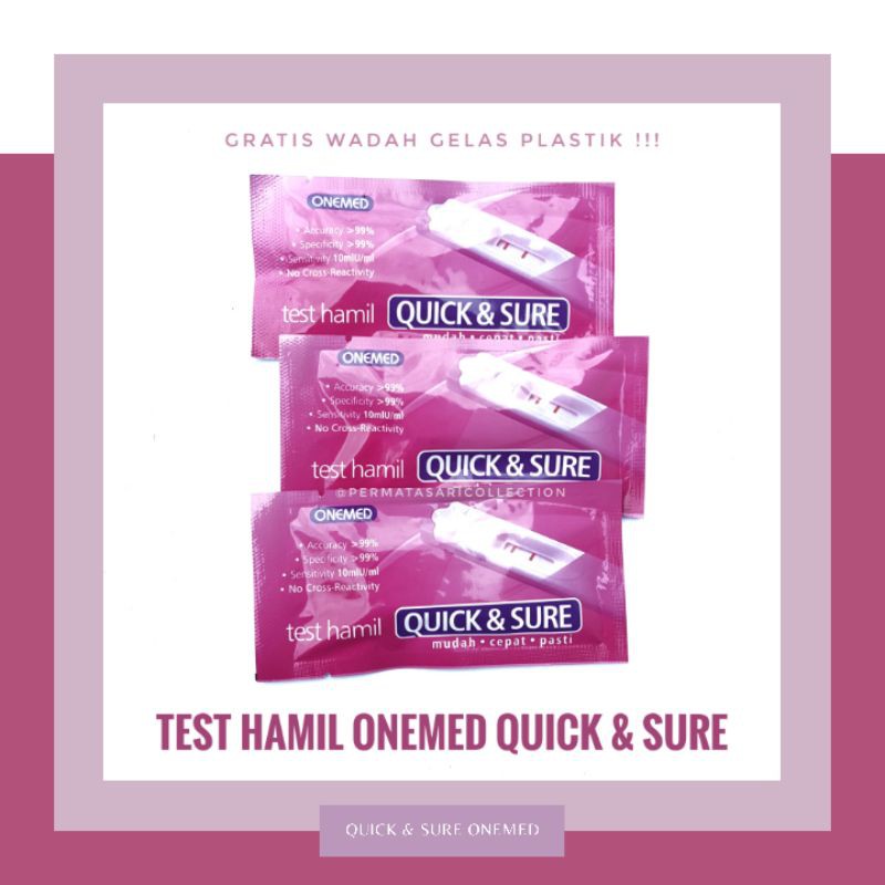 Test Pack Hamil Onemed Quick &amp; Sure / HCG Cassette Urine Pregnancy Alat Tes Kehamilan Testpack