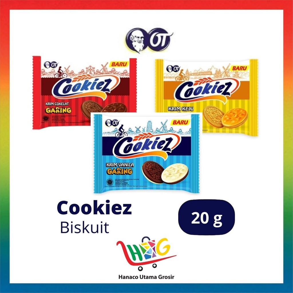 Cookiez Garing Krim Vanila / Cookies Keju / Cokelat 20 gr