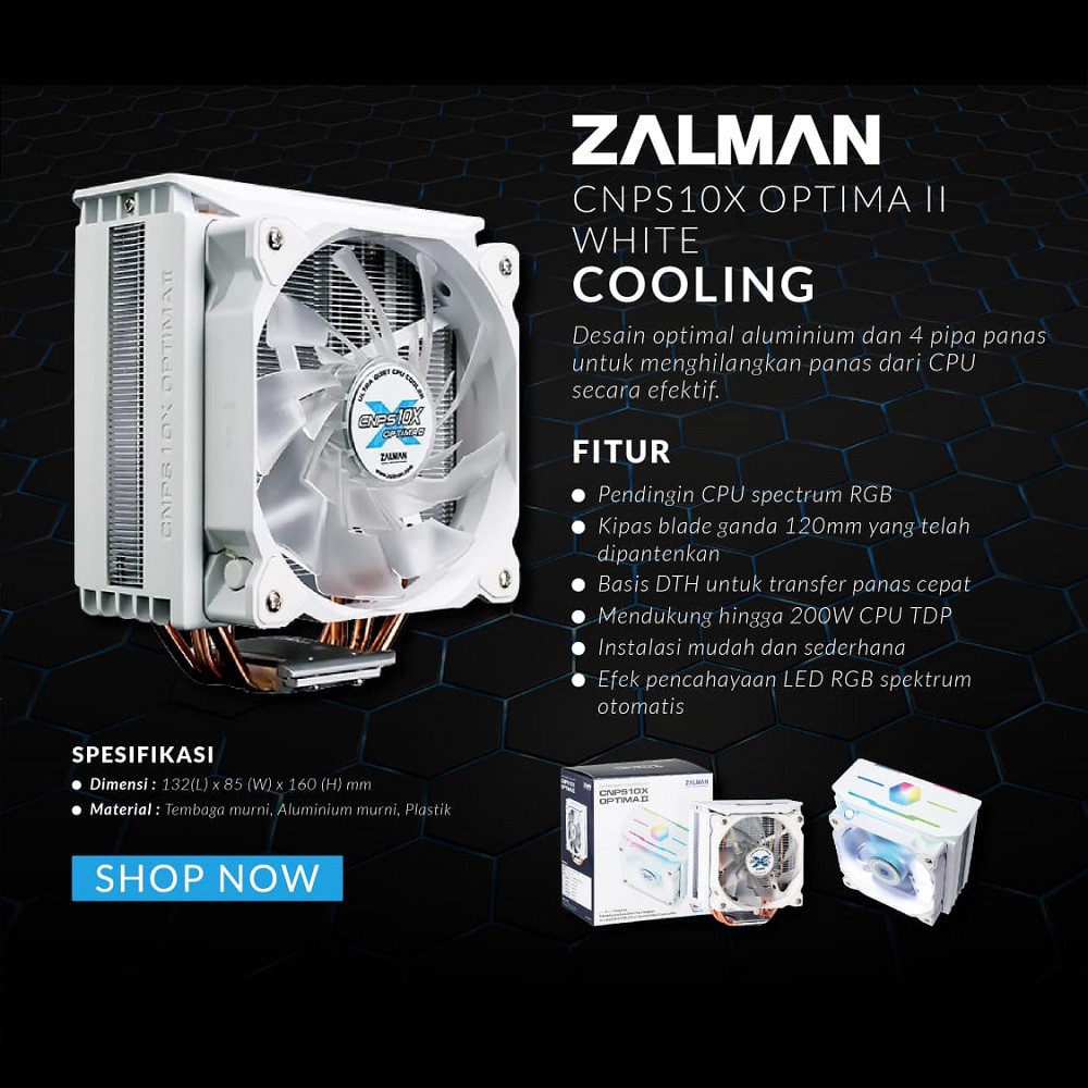 CPU Cooler Zalman CNPS10X Optima II White - Spectrum RGB LED
