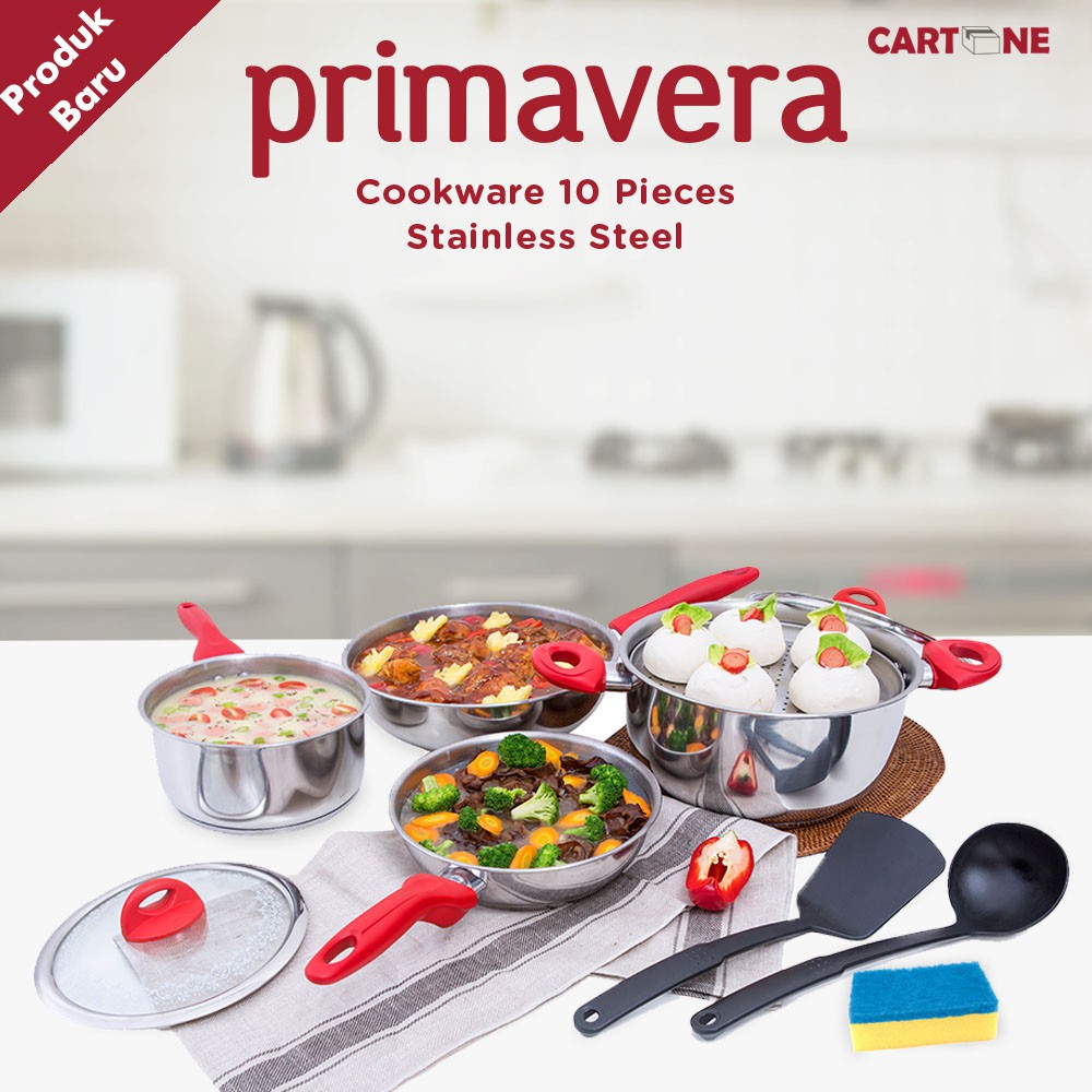 Primavera Cookware 10 Pieces Stainless Steel
