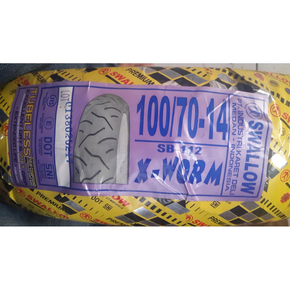 BAN TUBELESS 100 70 14 SWALLOW Termurah