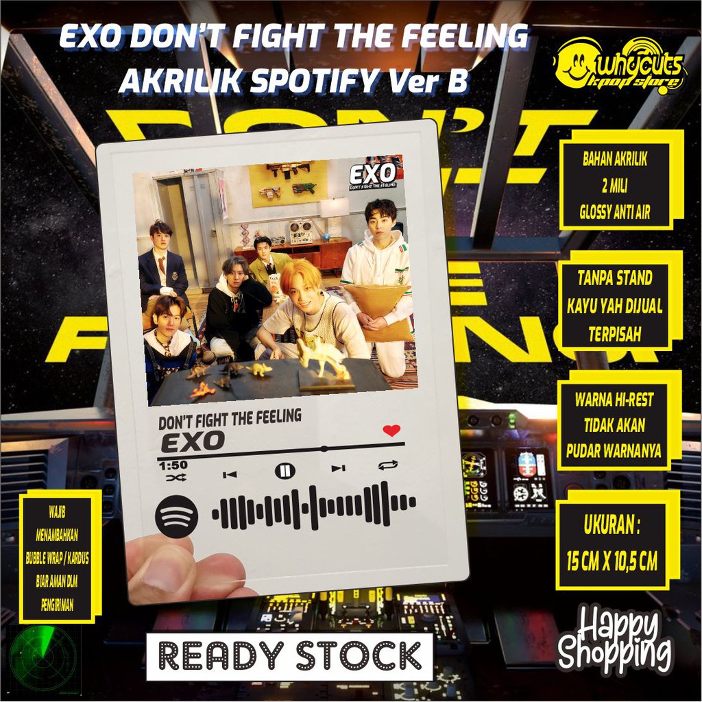 [BACA DESKRIPSI PRODUK] AKRILIK SPOTIFY EXO DONT FIGHT THE FEELING ( READY STOK )