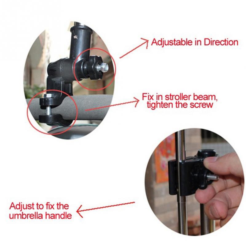 Retractable Holder Payung OMHZJ5BK Multifungsi Sepeda Stroller Kereta Bayi - Black