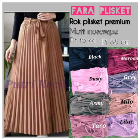 Fara Rok Plisket Premium Matt Moscrepe