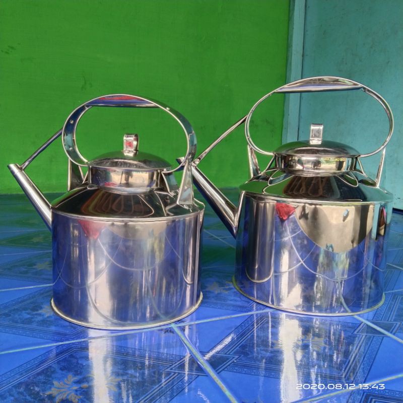 Ceret Angkringan Stainless Tebal uk Besar 7Liter (D 25CM) & Sedang 5 Ltr (D 23CM) / Teko Angkringan 