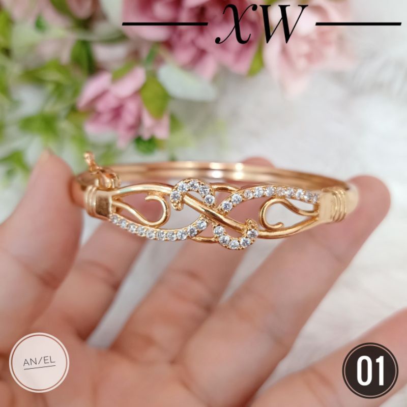 GELANG TANGAN WANITA BANGLE GOLONG GOLD