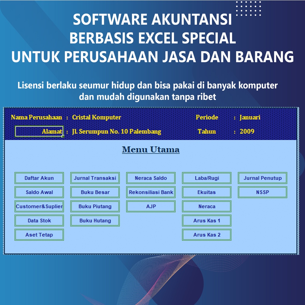 Aplikasi akuntansi Excel program siap pakai perusahaan dan toko